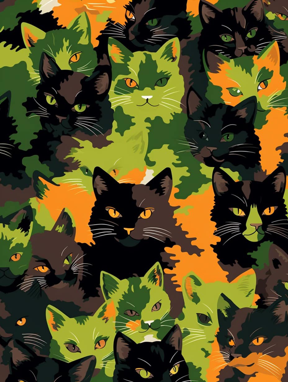 Katzen oder Blätter als Diamond Painting Set
