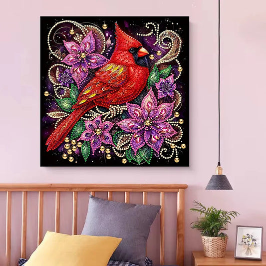 Roter Kardinalvogel Besonderes Diamond Painting