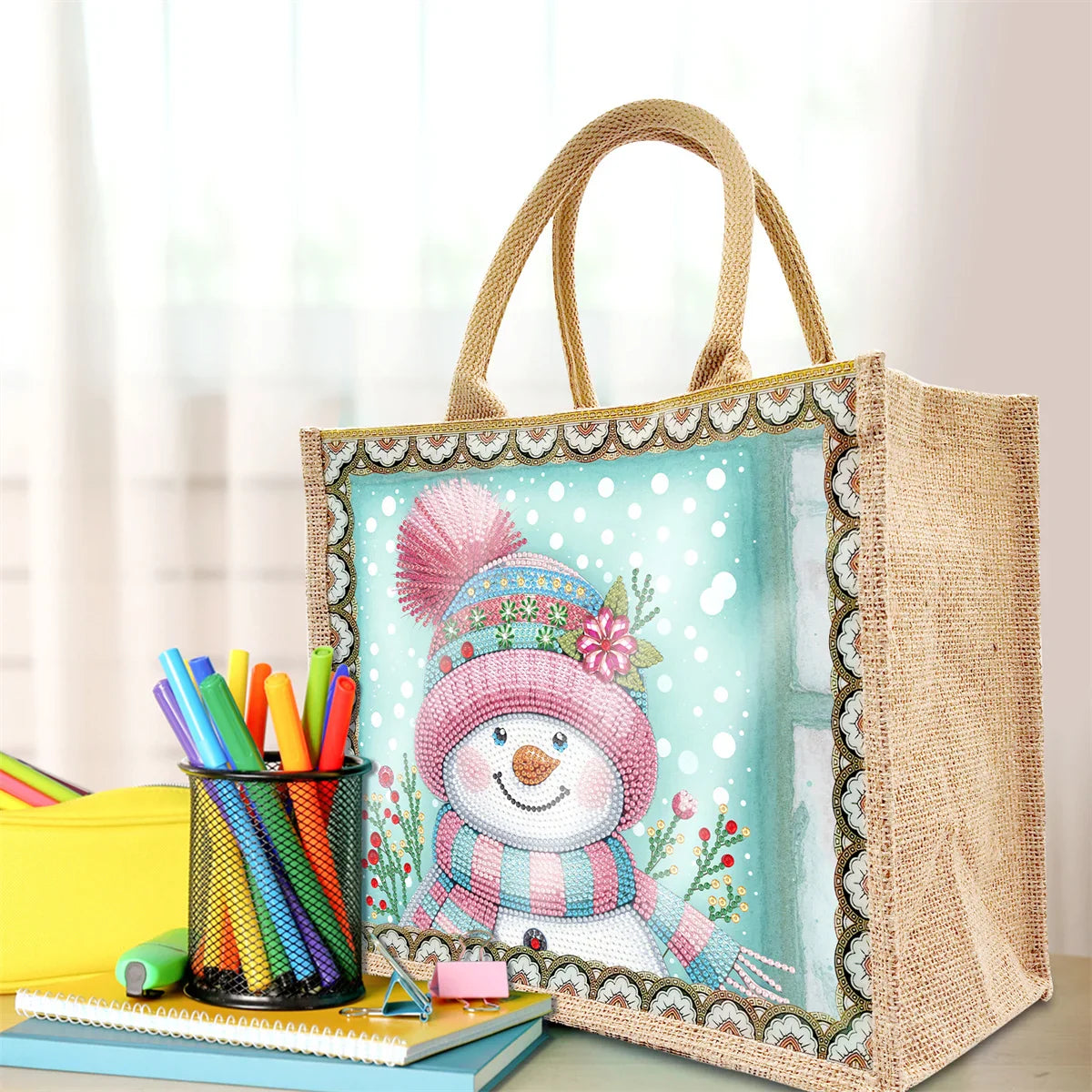 Diamond Painting Tasche mit Weihnachtsmotiv