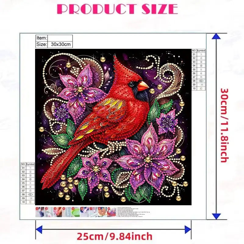 Roter Kardinalvogel Besonderes Diamond Painting