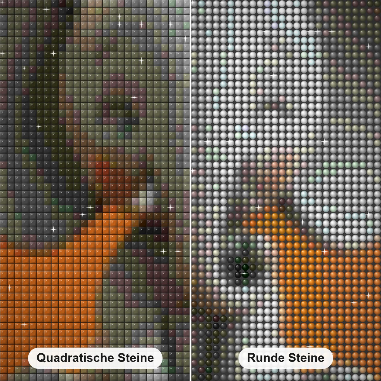 Entzückendes Elefantenbaby Diamond Painting Nahaufnahme mit quadratischen und runden Steinen