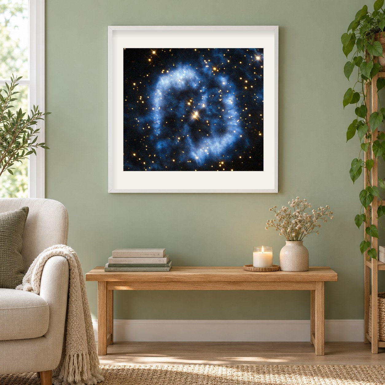 Alternde Sternwelle Auf Wiedersehen als gerahmtes Diamond Painting im Wohnzimmer