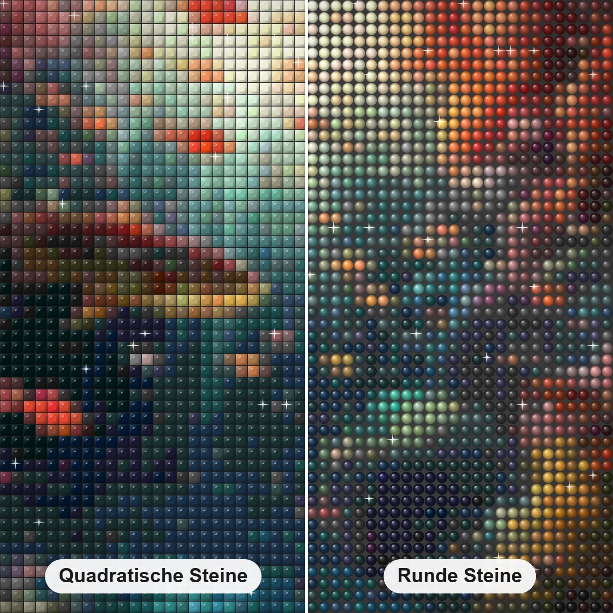 Erstaunliches Meeresleben Diamond Painting Nahaufnahme mit quadratischen und runden Steinen