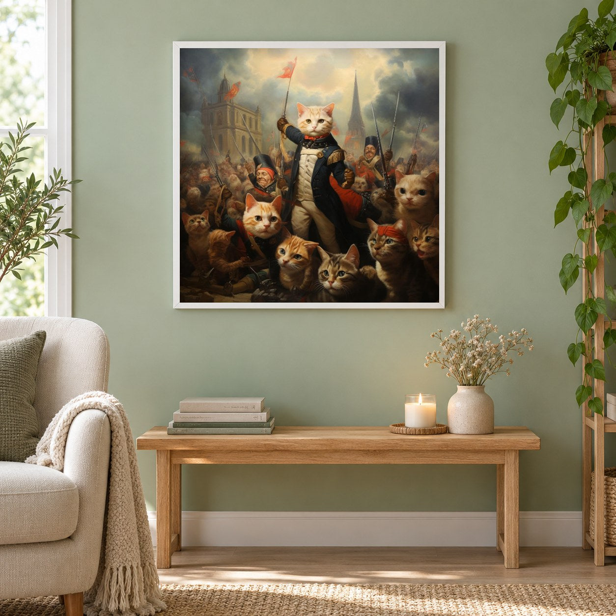 Bist du bereit zu kämpfen? als gerahmtes Diamond Painting im Wohnzimmer