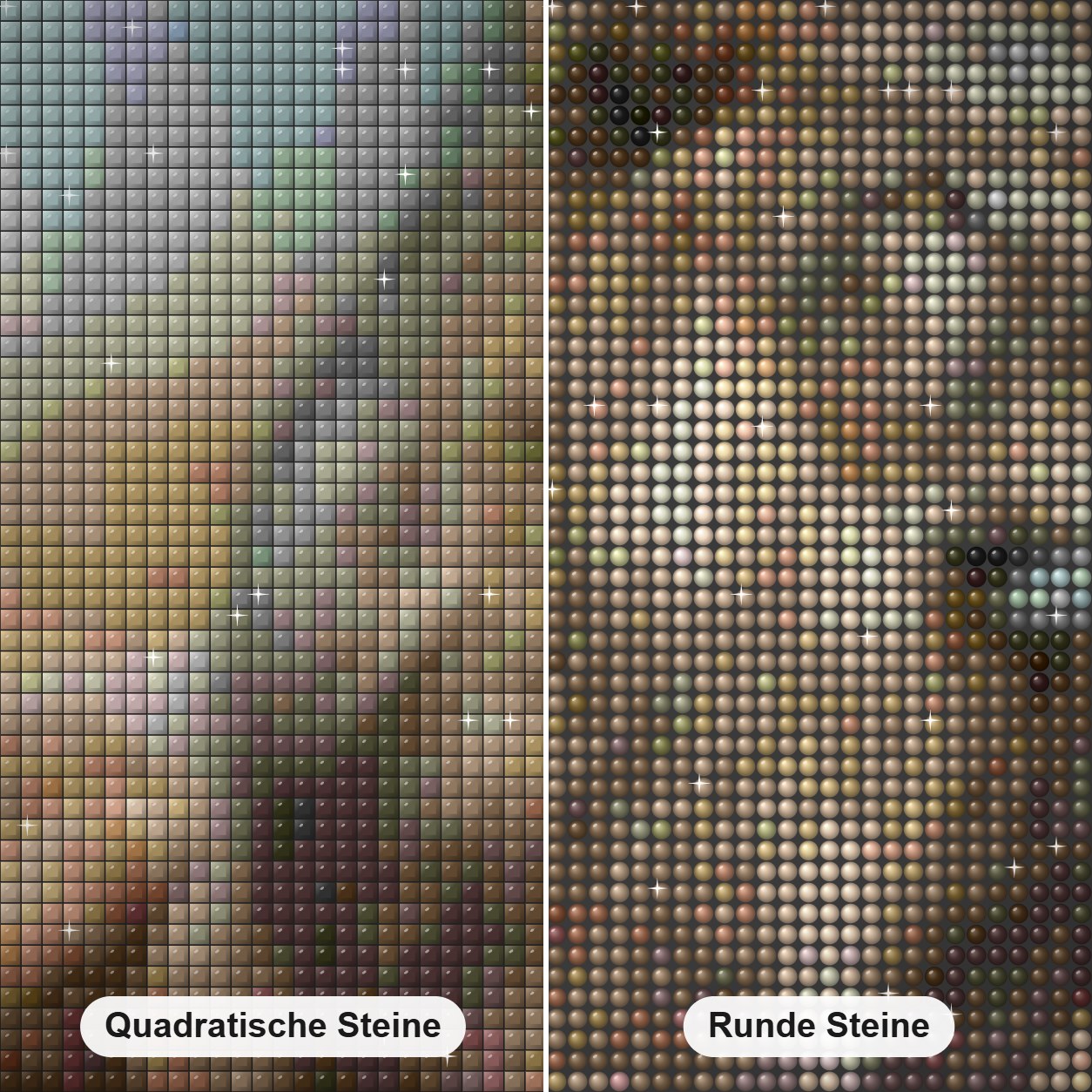 Atemberaubende Löwen Diamond Painting Nahaufnahme mit quadratischen und runden Steinen