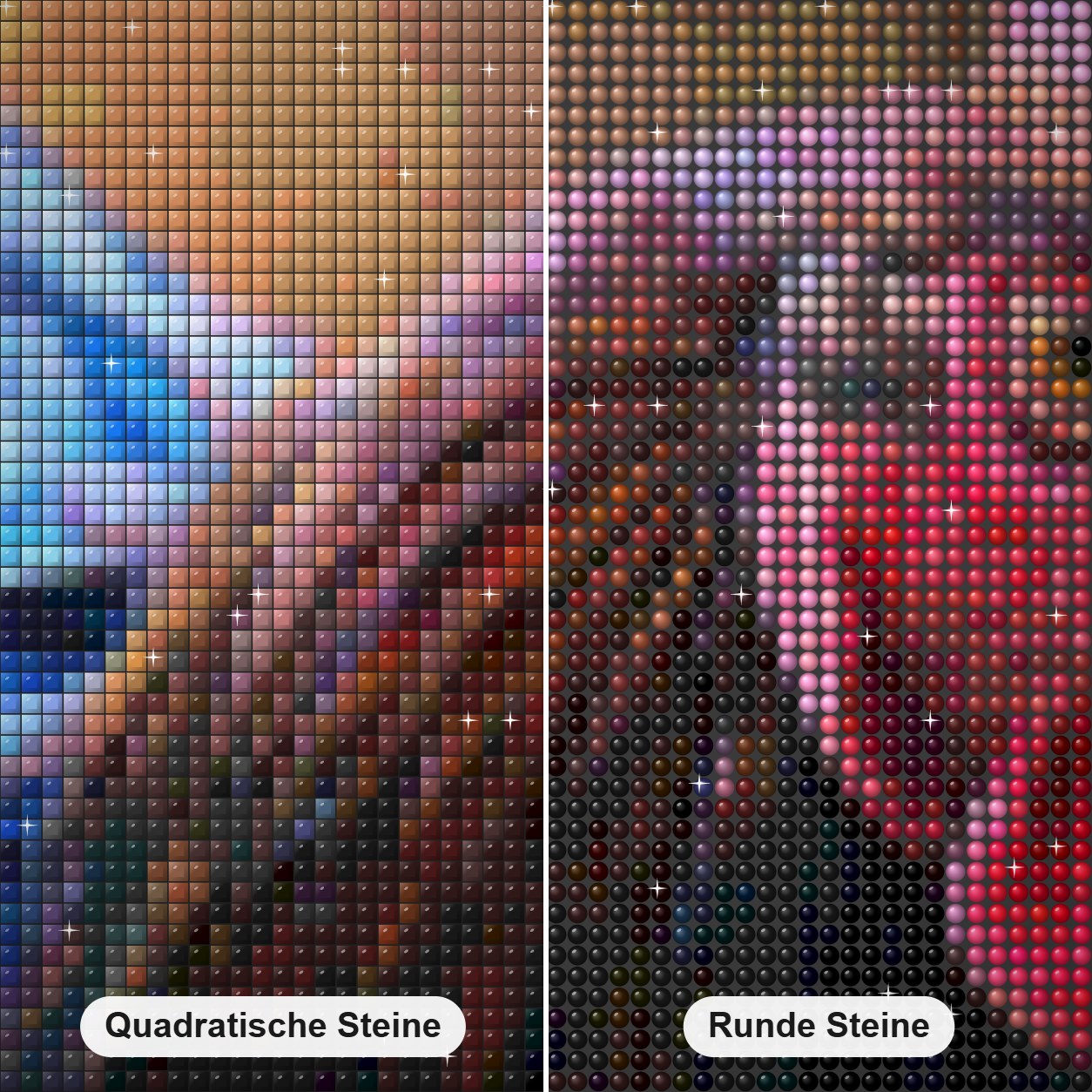Australorp Huhn Diamond Painting von Denise Dundon Diamond Painting Nahaufnahme mit quadratischen und runden Steinen