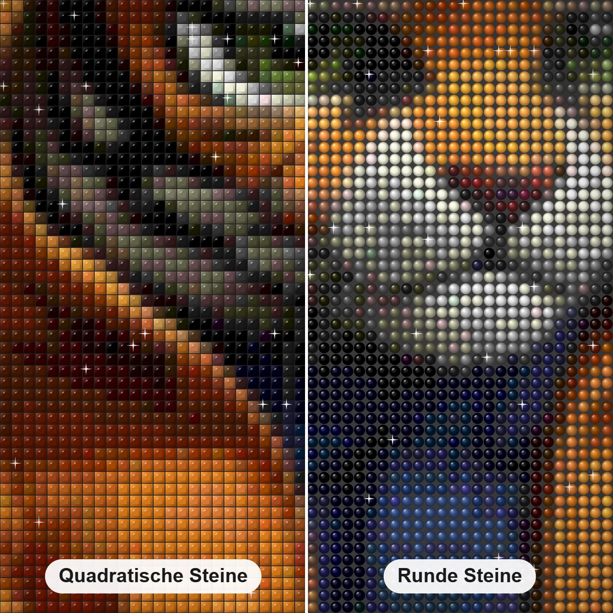 Das wilde Temperament des Tigerbabys Diamond Painting Nahaufnahme mit quadratischen und runden Steinen