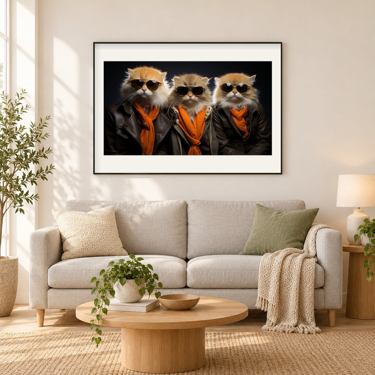 Back-Benchers - Gemälde nach Diamanten als gerahmtes Diamond Painting im Wohnzimmer