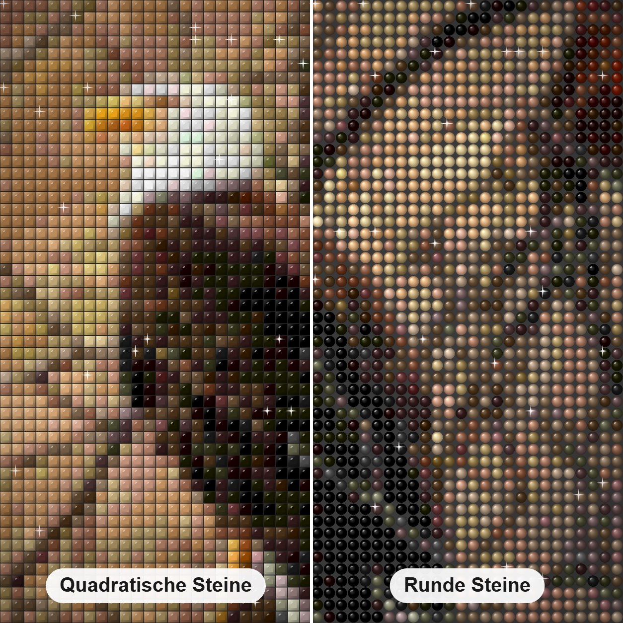 Weißkopfseeadler - Kunst des Denise Dundon Diamond Painting Nahaufnahme mit quadratischen und runden Steinen