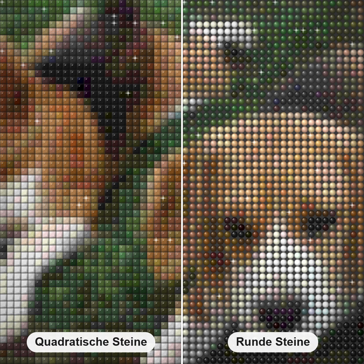 Beagle Bloodhound Welpen Diamond Painting Nahaufnahme mit quadratischen und runden Steinen