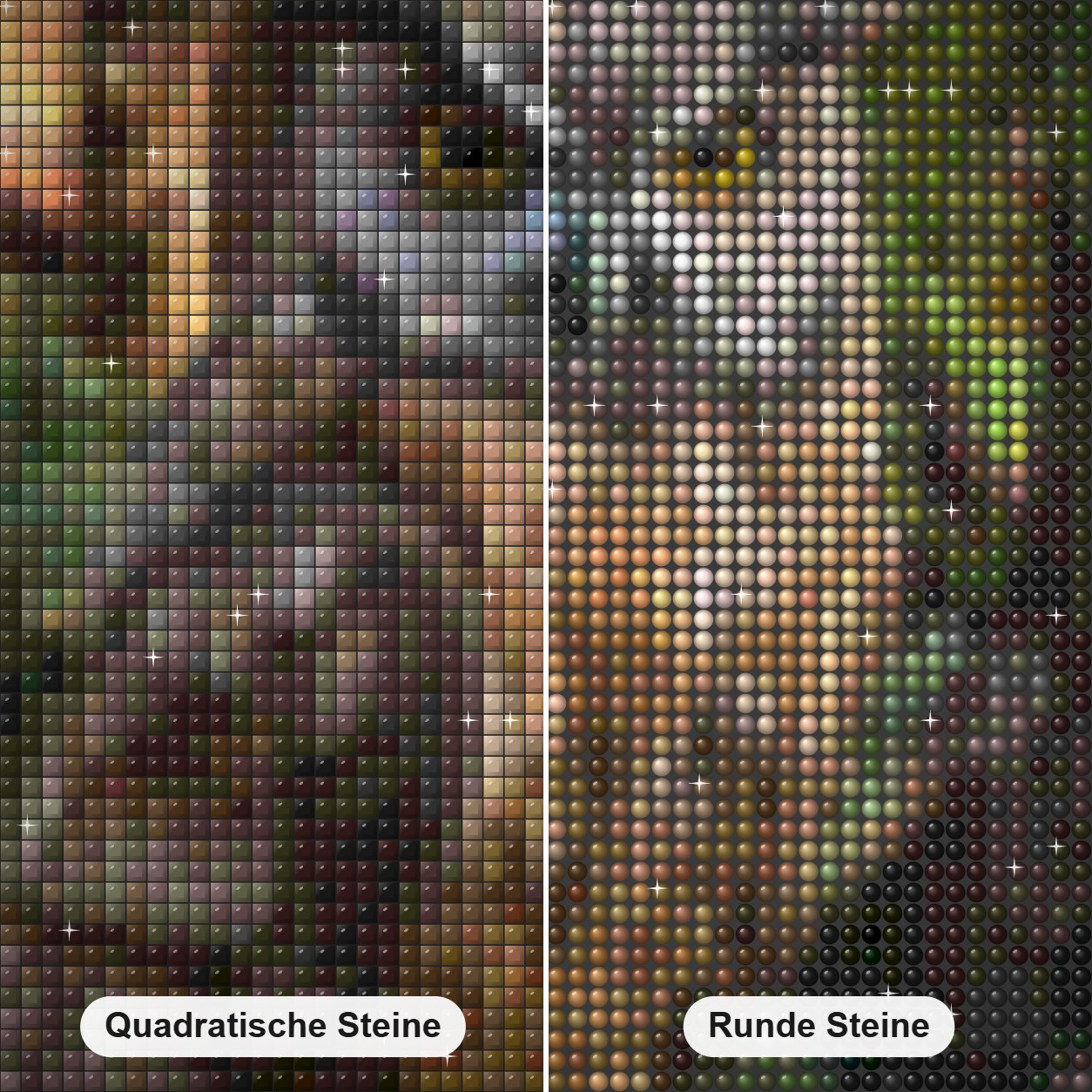 Schöne Eule auf einem Baum Diamond Painting Nahaufnahme mit quadratischen und runden Steinen