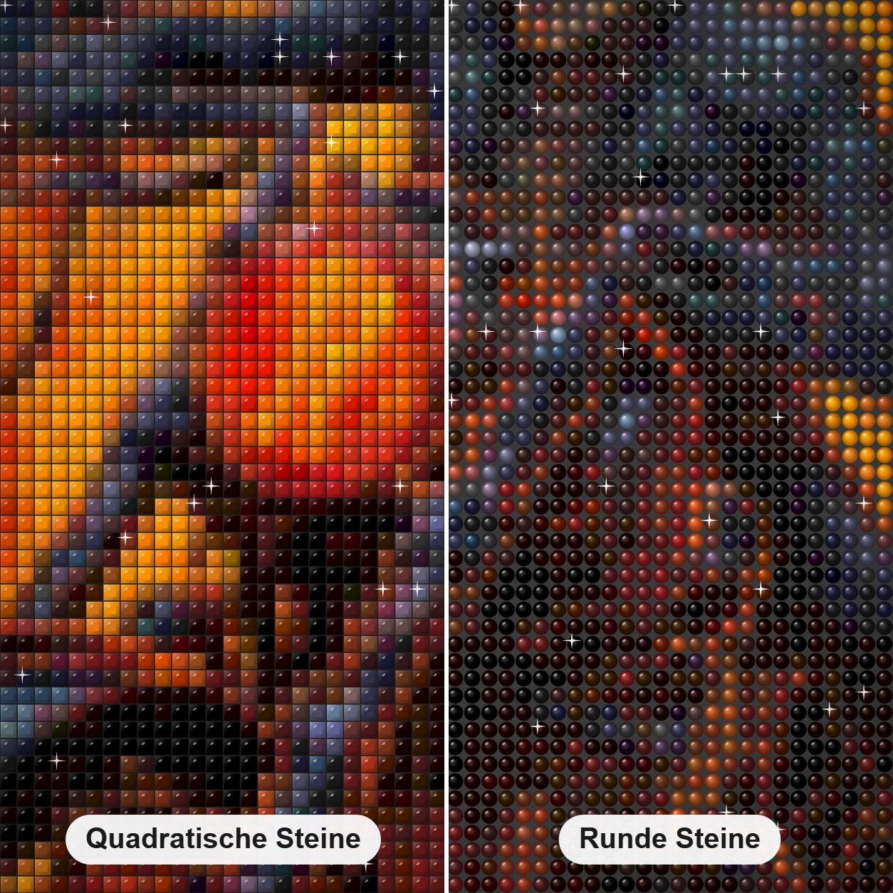 Brennendes Motorrad Diamond Painting Nahaufnahme mit quadratischen und runden Steinen