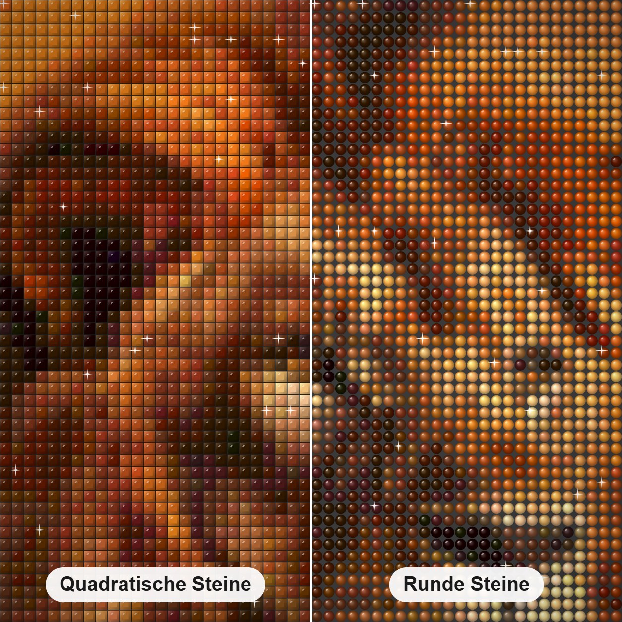 Brillante Majestät des Löwen Diamond Painting Nahaufnahme mit quadratischen und runden Steinen
