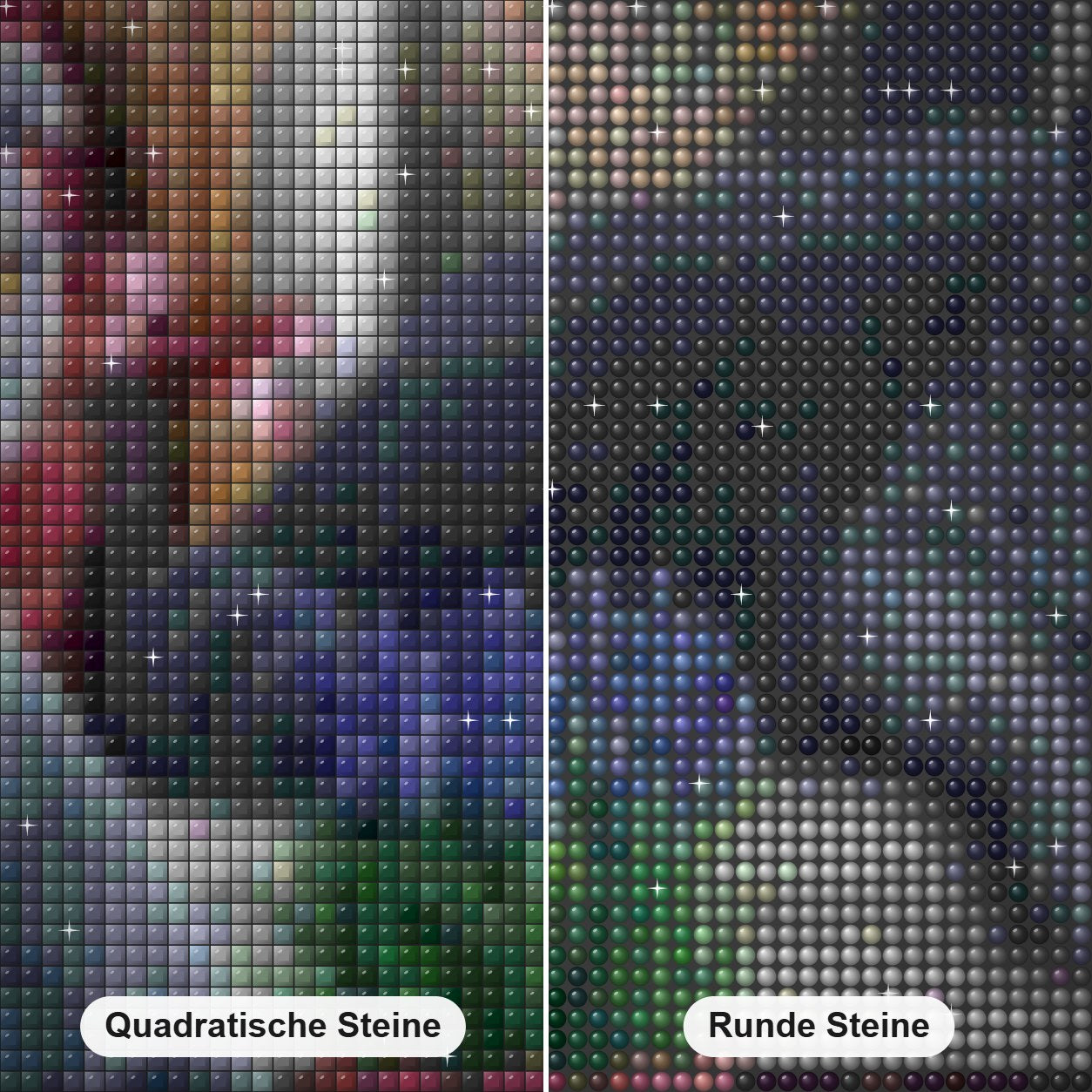 Britische Kurzhaarkatzen Diamond Painting Nahaufnahme mit quadratischen und runden Steinen