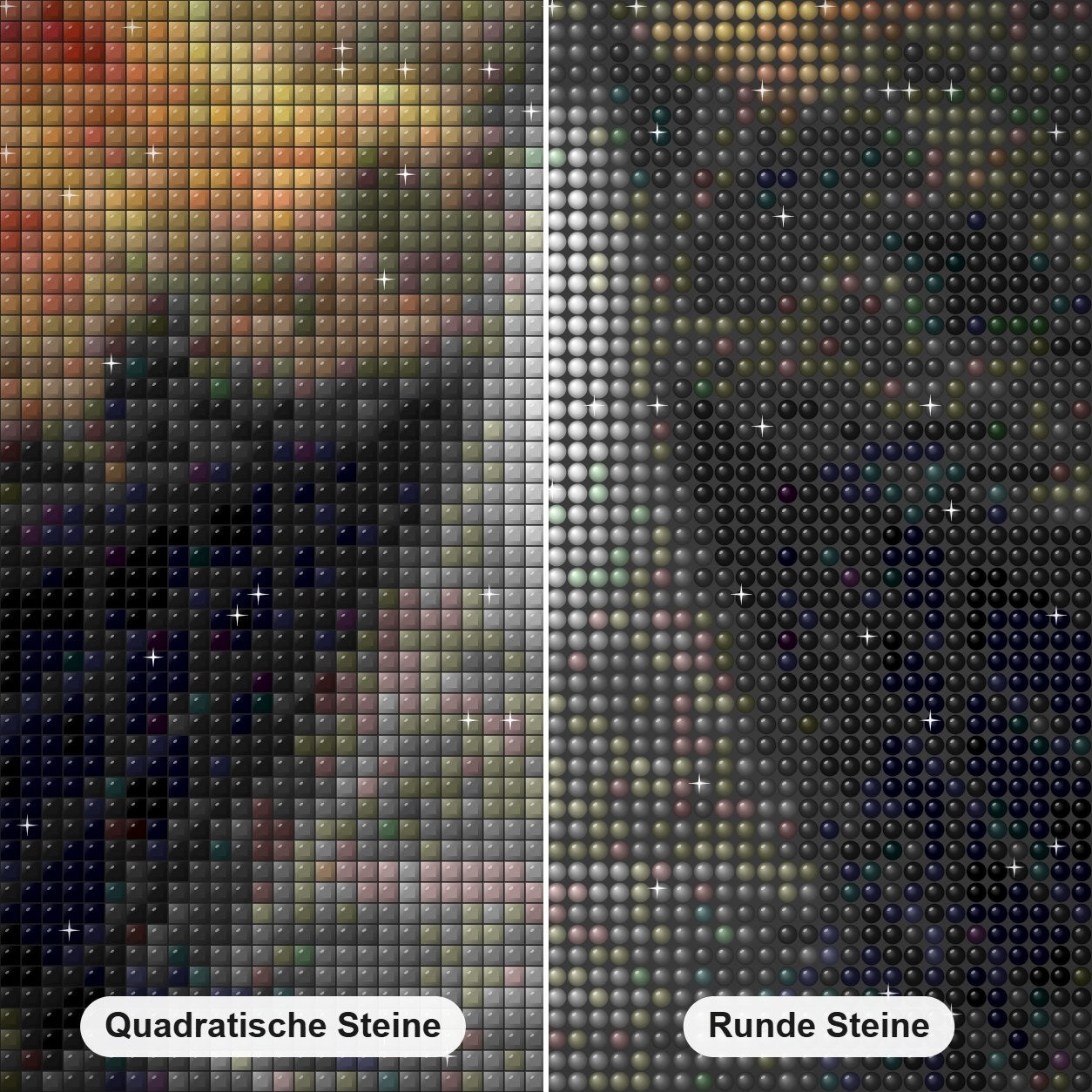 Brückenlandschaft DIY Painting Diamond Painting Nahaufnahme mit quadratischen und runden Steinen