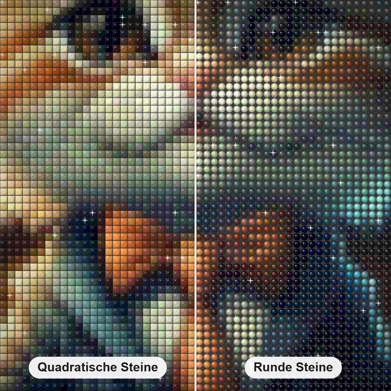 Die edle Kleidung einer Katze Diamond Art Diamond Painting Nahaufnahme mit quadratischen und runden Steinen