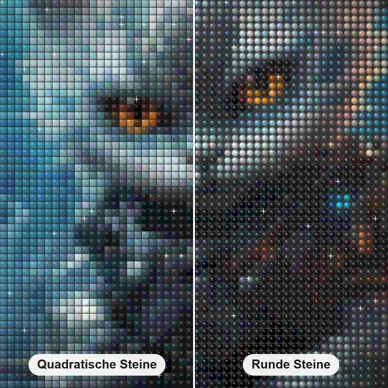 Elegantes Kätzchen in einer Weste Diamond Painting Nahaufnahme mit quadratischen und runden Steinen
