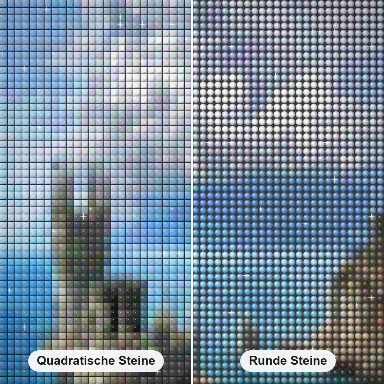 Das beste Resort auf der Krim Diamond Painting Nahaufnahme mit quadratischen und runden Steinen