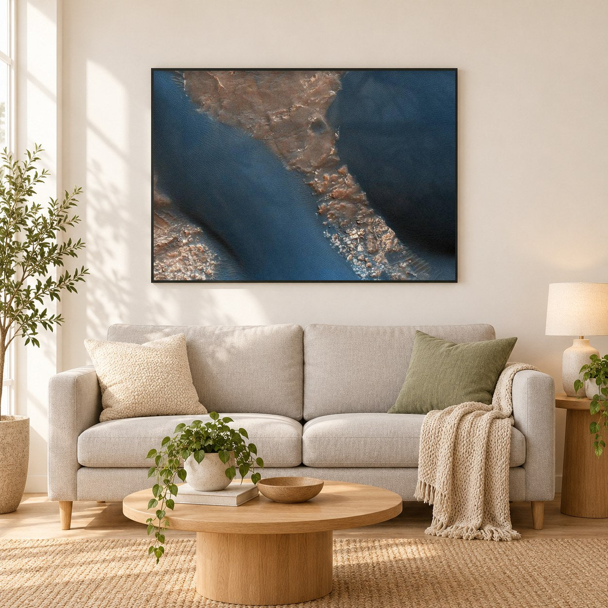 Die Dünen im Wirtz-Krater des Mars als gerahmtes Diamond Painting im Wohnzimmer