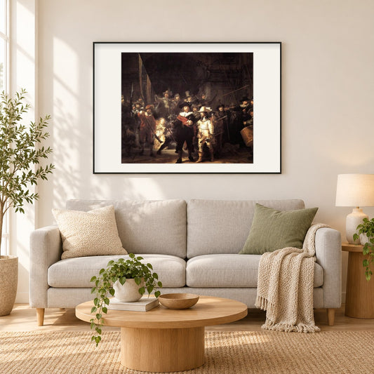Die Nachtwache als gerahmtes Diamond Painting im Wohnzimmer