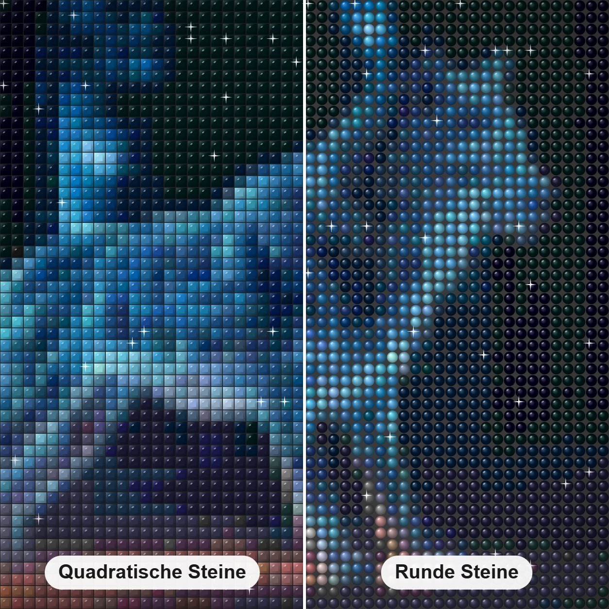 Dire Wolf Diamond Art Diamond Painting Nahaufnahme mit quadratischen und runden Steinen