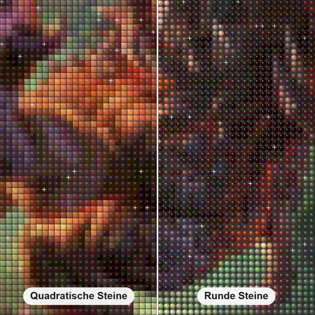 Drachentöter - Liga der Legenden Diamond Painting Nahaufnahme mit quadratischen und runden Steinen