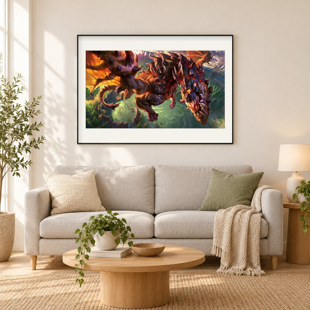 Drachentöter - Liga der Legenden als gerahmtes Diamond Painting im Wohnzimmer