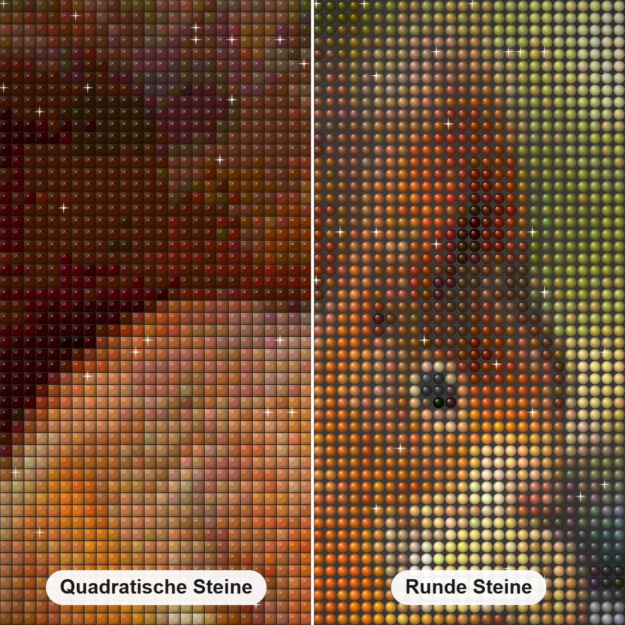 Eichhörnchen frissem Walnüsse Diamond Painting Nahaufnahme mit quadratischen und runden Steinen