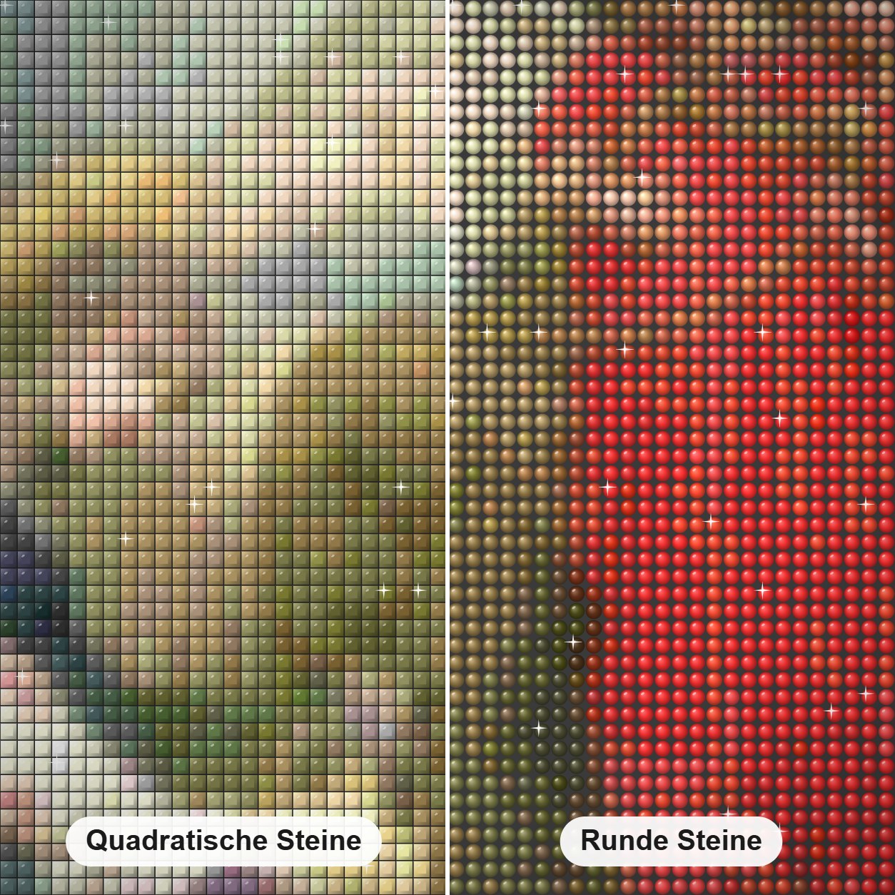 Engel, die das heilige Kind unterhalten Diamond Painting Nahaufnahme mit quadratischen und runden Steinen