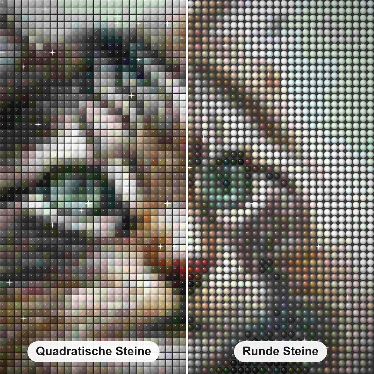 Entzückende Katze Diamond Painting Nahaufnahme mit quadratischen und runden Steinen
