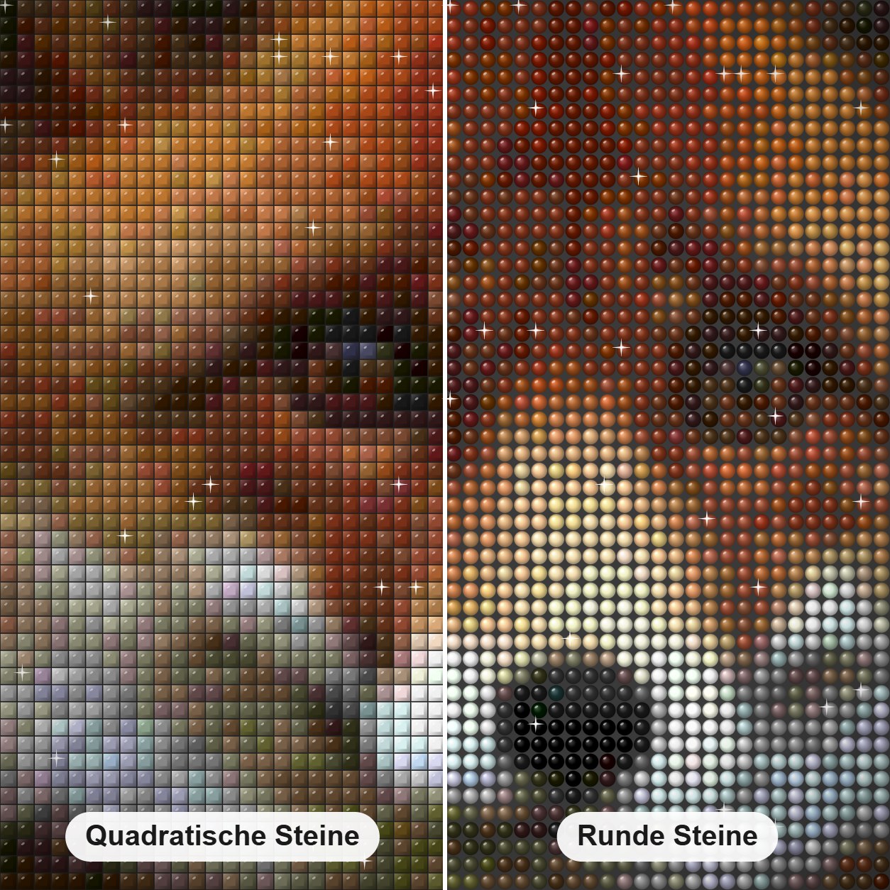 Entzückende Rotfuchs Diamond Painting Nahaufnahme mit quadratischen und runden Steinen