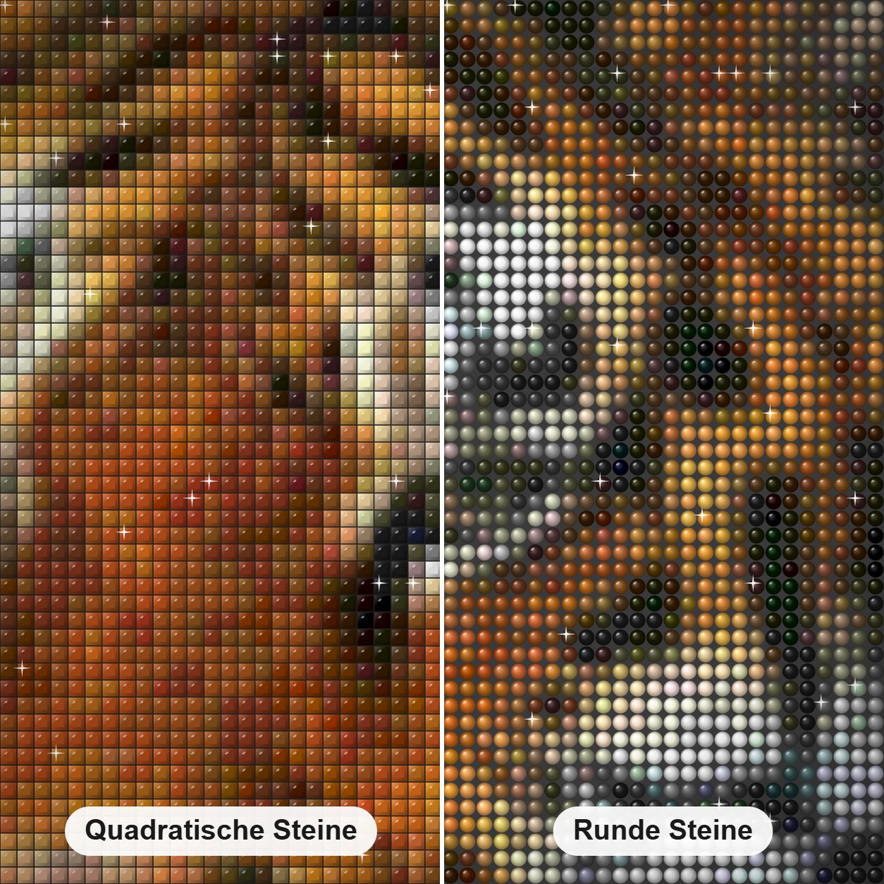 Entzückender Tiger Diamond Painting Nahaufnahme mit quadratischen und runden Steinen