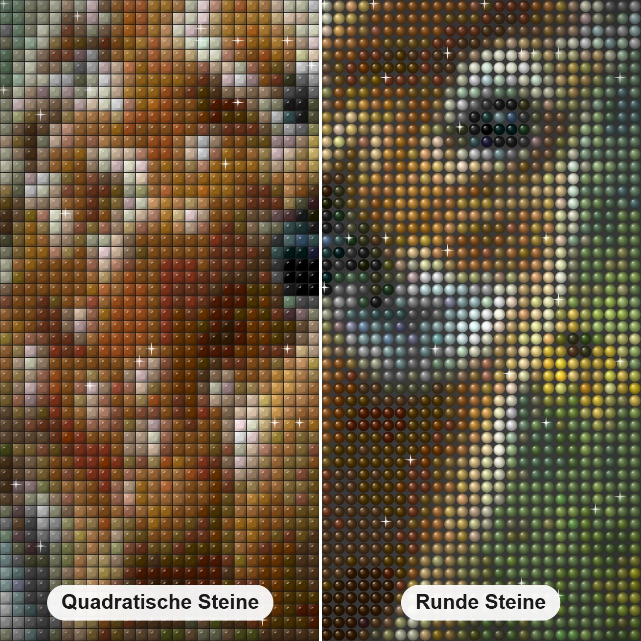 Entzückendes Babyhirsch Diamond Painting Nahaufnahme mit quadratischen und runden Steinen