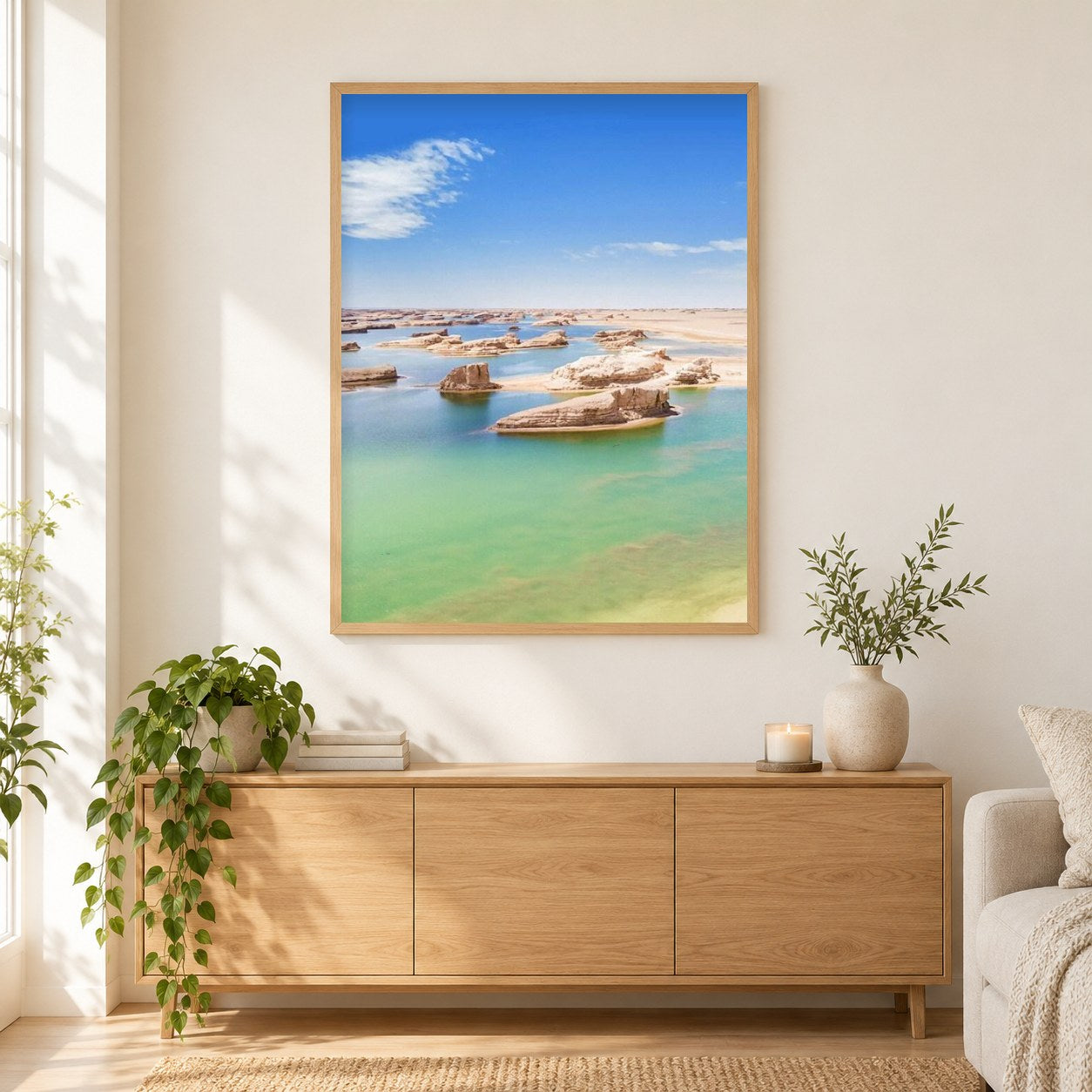 Erstaunliche Meer Dünen als gerahmtes Diamond Painting im Wohnzimmer