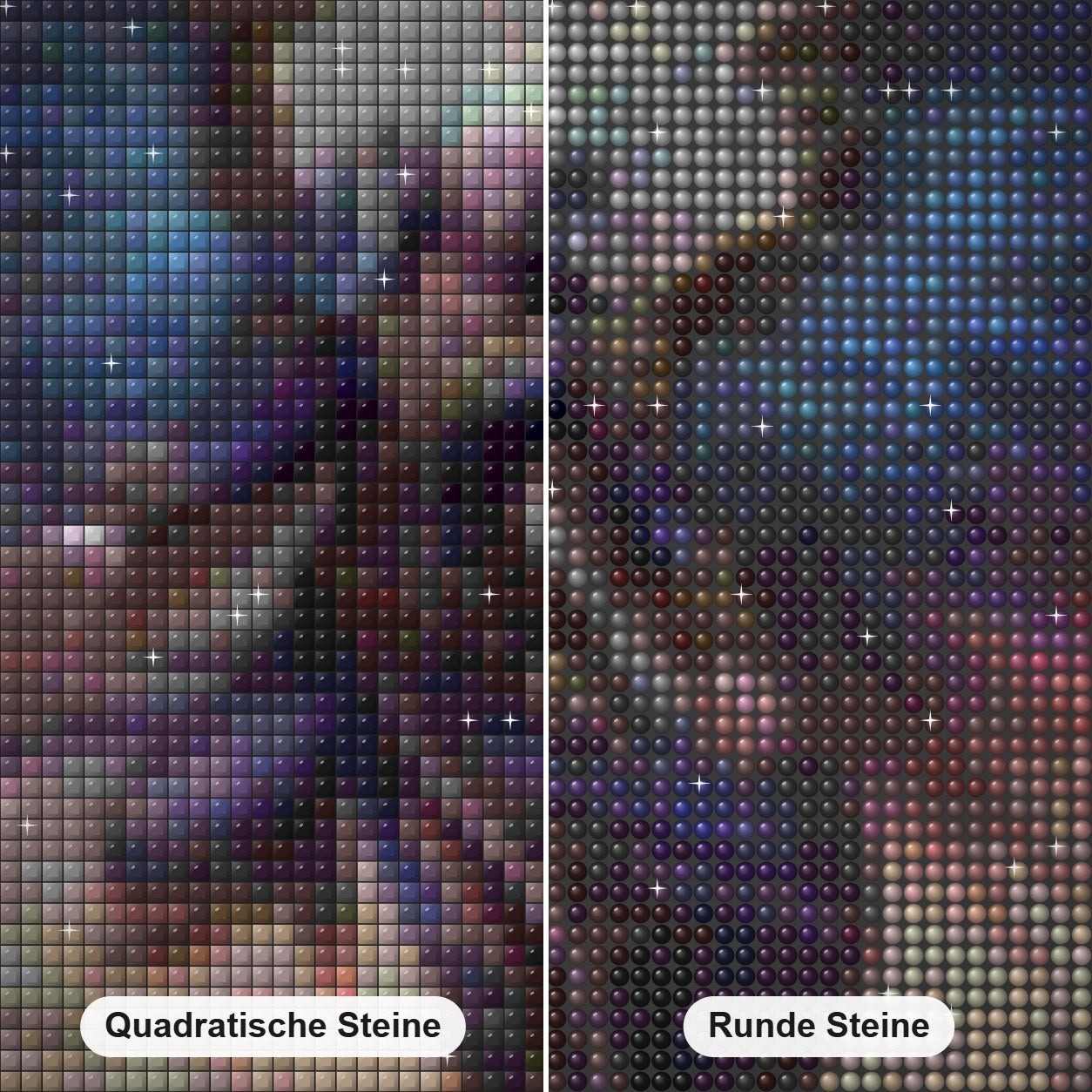 Fantasie Engel Krieger Diamond Painting Nahaufnahme mit quadratischen und runden Steinen
