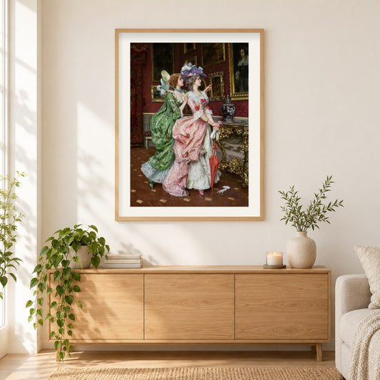 Federico Andreotti Kunstwerk als gerahmtes Diamond Painting im Wohnzimmer
