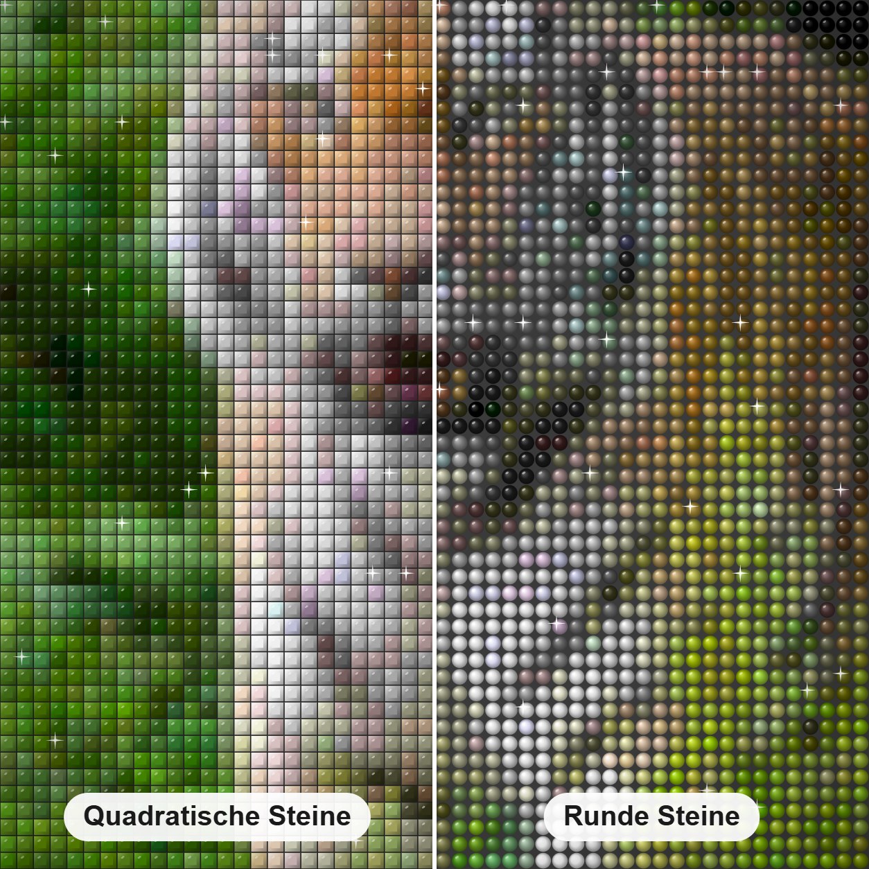 Glamouröser Tiger Diamond Painting Nahaufnahme mit quadratischen und runden Steinen