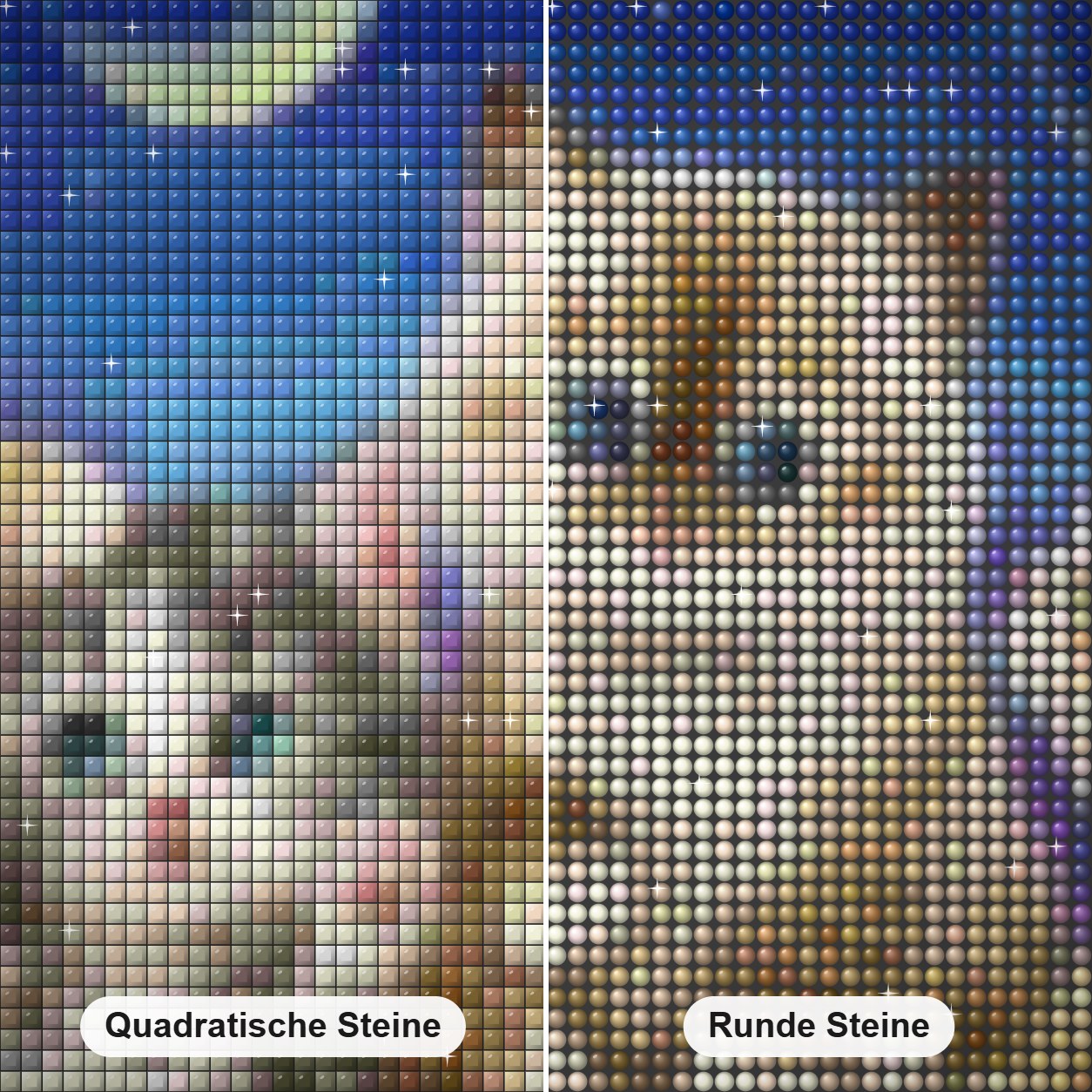 Glückliche KatzenDiamond Painting Diamond Painting Nahaufnahme mit quadratischen und runden Steinen