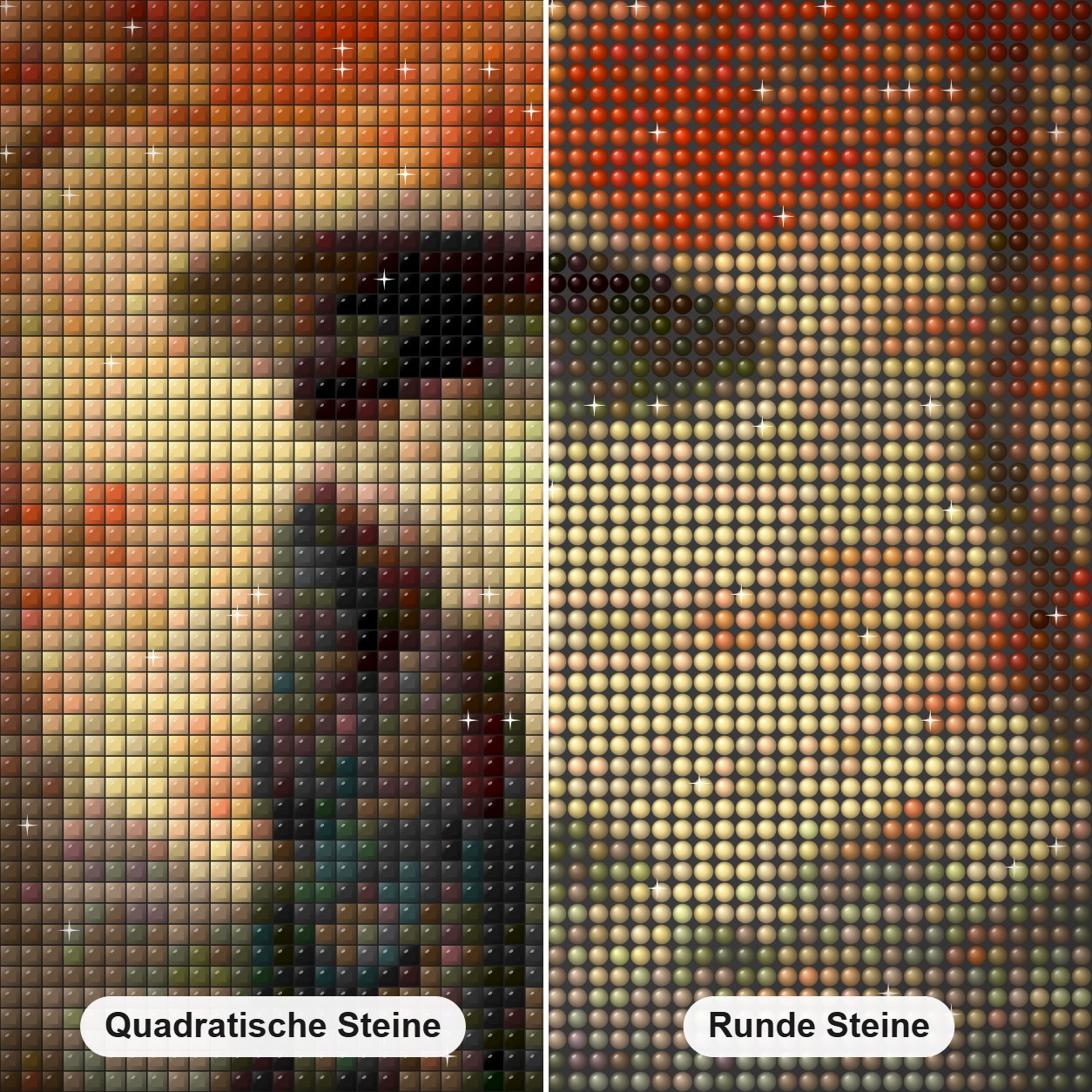 Anmutige Prinzessin der roten Blätter Diamond Painting Nahaufnahme mit quadratischen und runden Steinen
