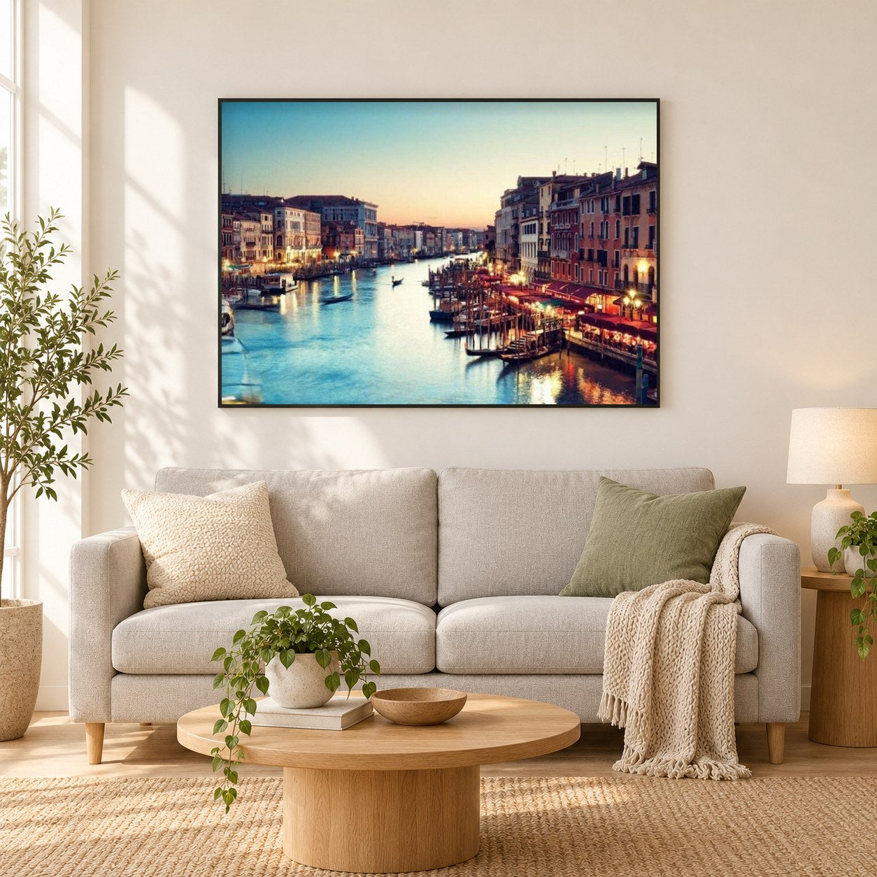 Grand Canal als gerahmtes Diamond Painting im Wohnzimmer