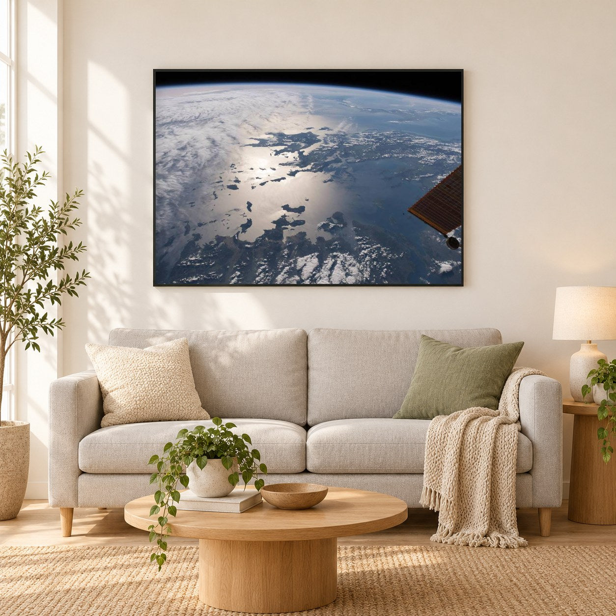 Griechenland und die Ägäis und das Ionische Meer als gerahmtes Diamond Painting im Wohnzimmer