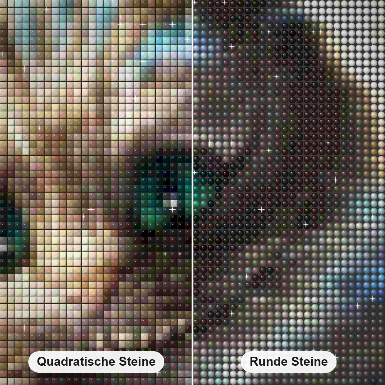 Gruselige Cheshire-Katze Diamond Painting Nahaufnahme mit quadratischen und runden Steinen