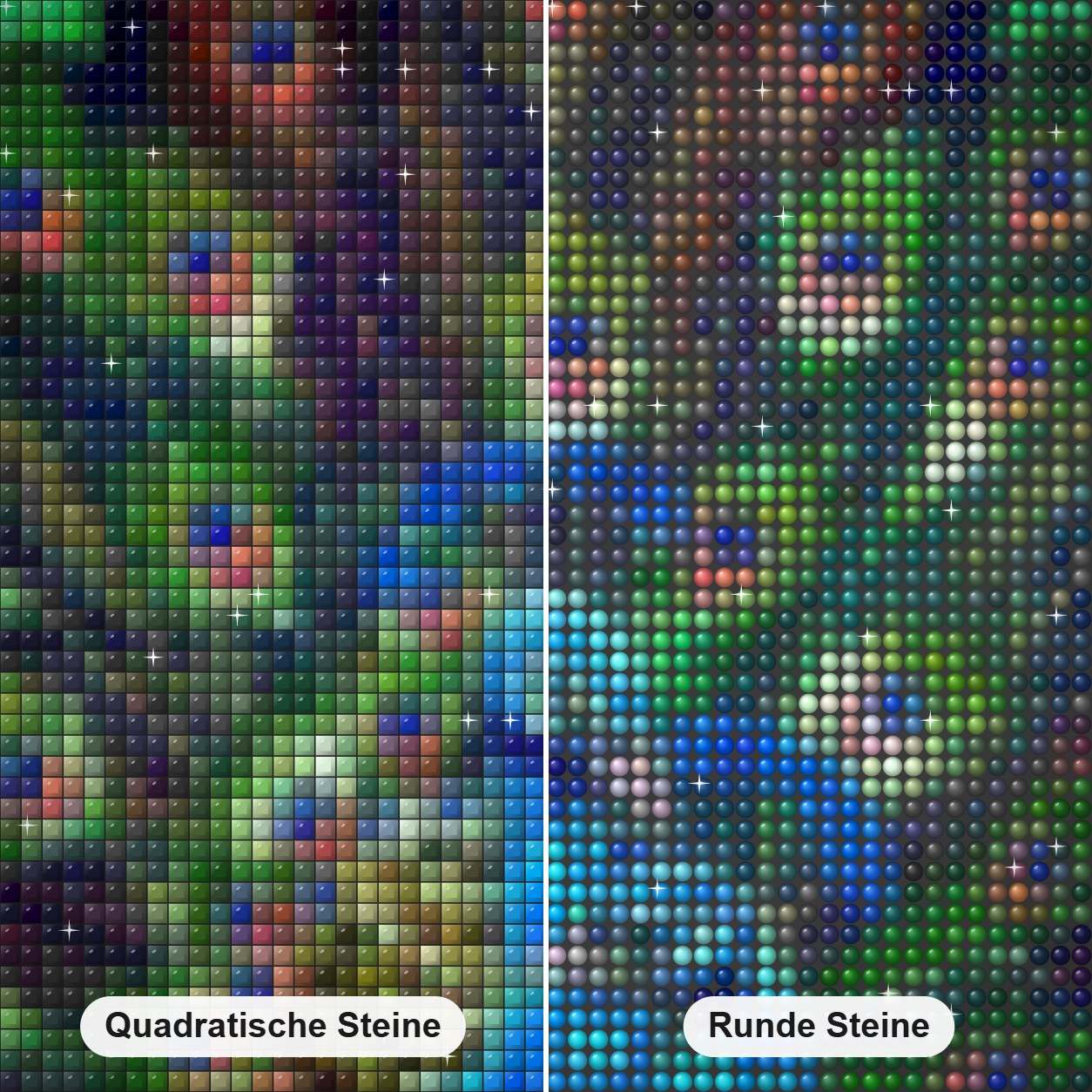 Hübsche Pfauen mit ausgebreiteten Flügeln Diamond Painting Nahaufnahme mit quadratischen und runden Steinen