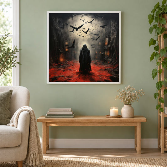 Ich werde deine Seele nehmen als gerahmtes Diamond Painting im Wohnzimmer