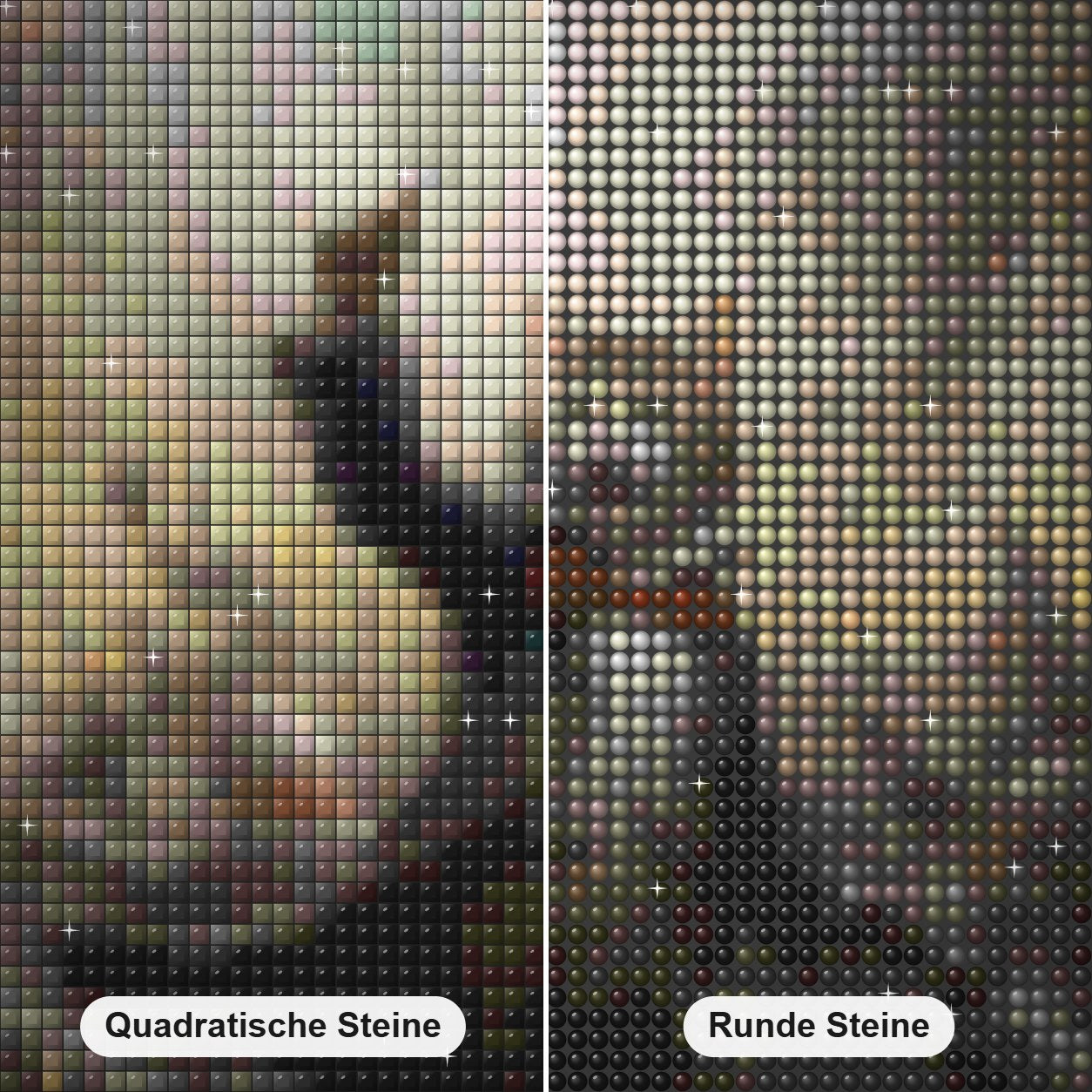 Ich bin der beste Diamond Painting Nahaufnahme mit quadratischen und runden Steinen