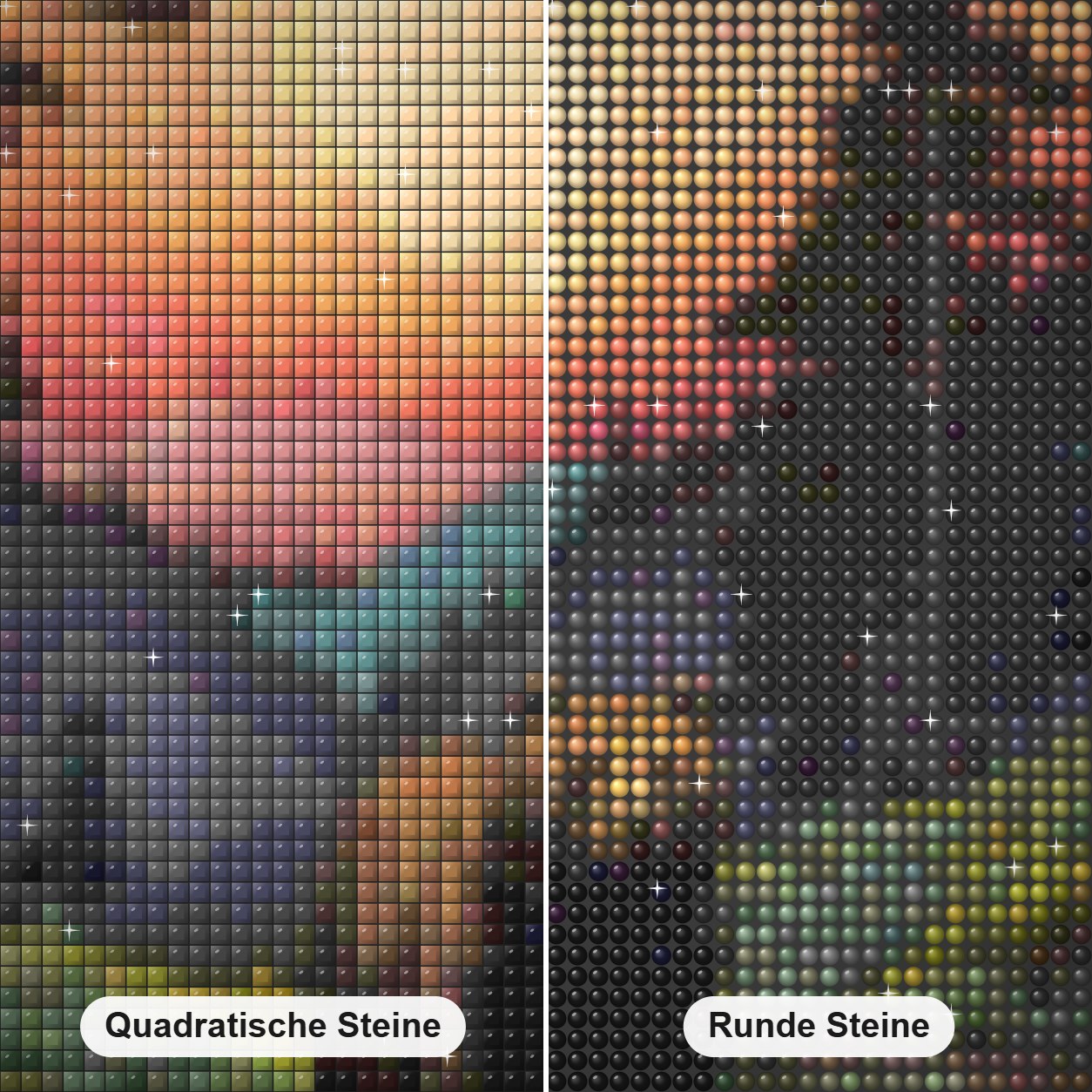 Einfach frische Luft schnappen Diamond Painting Nahaufnahme mit quadratischen und runden Steinen