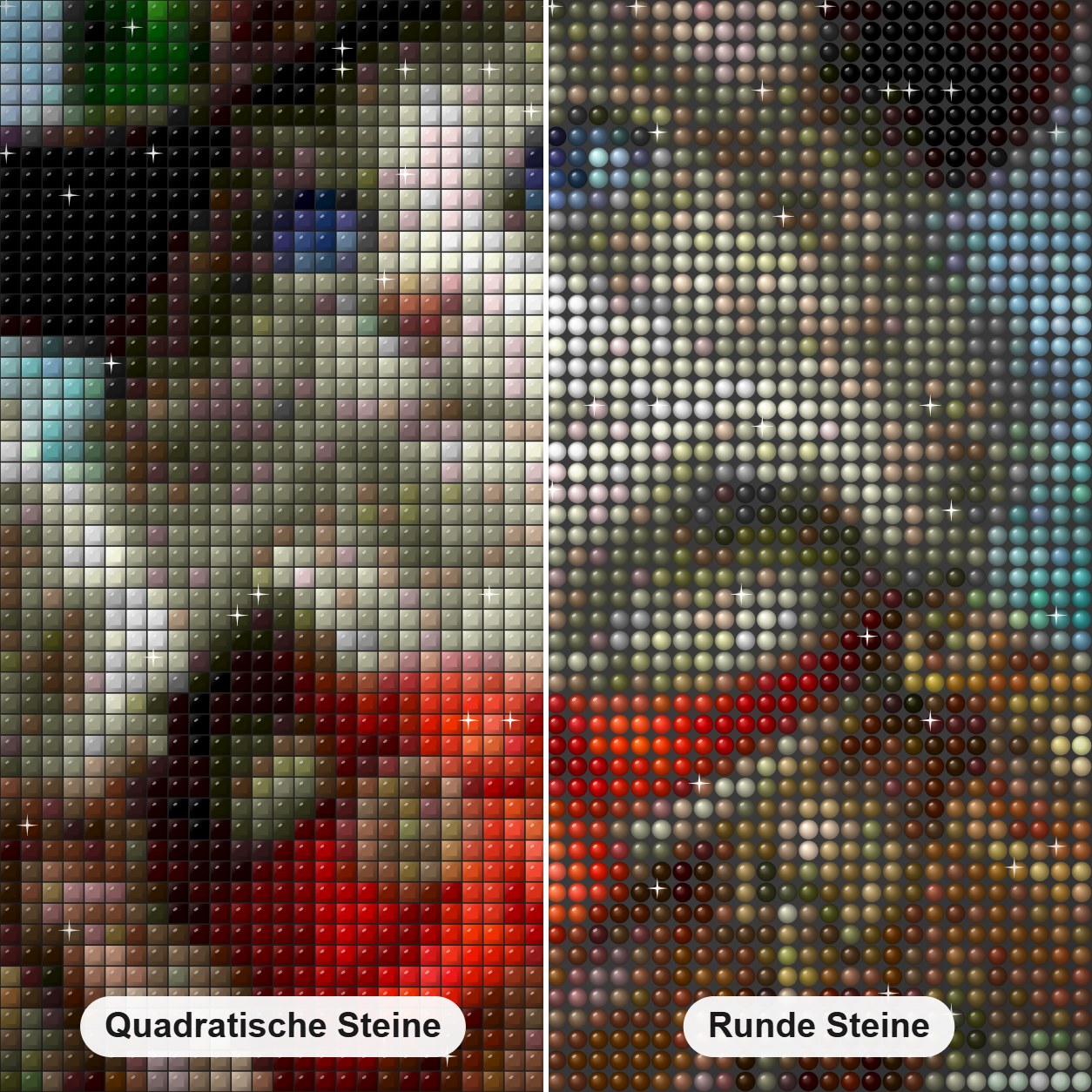 Kapitän Katze Diamond Painting Nahaufnahme mit quadratischen und runden Steinen