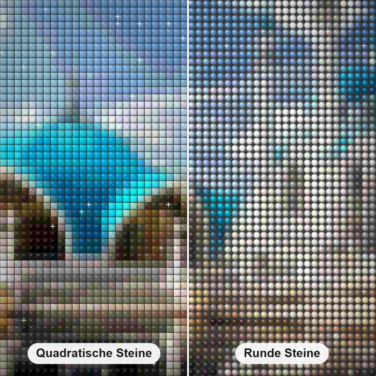 Kasaner Kreml, Qol Sharif Moschee DIY Gemälde Diamond Painting Nahaufnahme mit quadratischen und runden Steinen