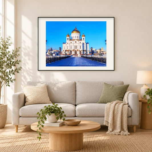 Kathedrale Christi des Erlösers als gerahmtes Diamond Painting im Wohnzimmer