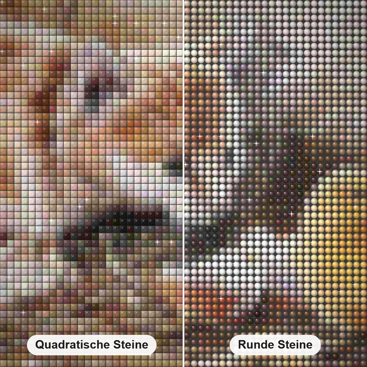 Katze & Küken Diamond Painting Nahaufnahme mit quadratischen und runden Steinen